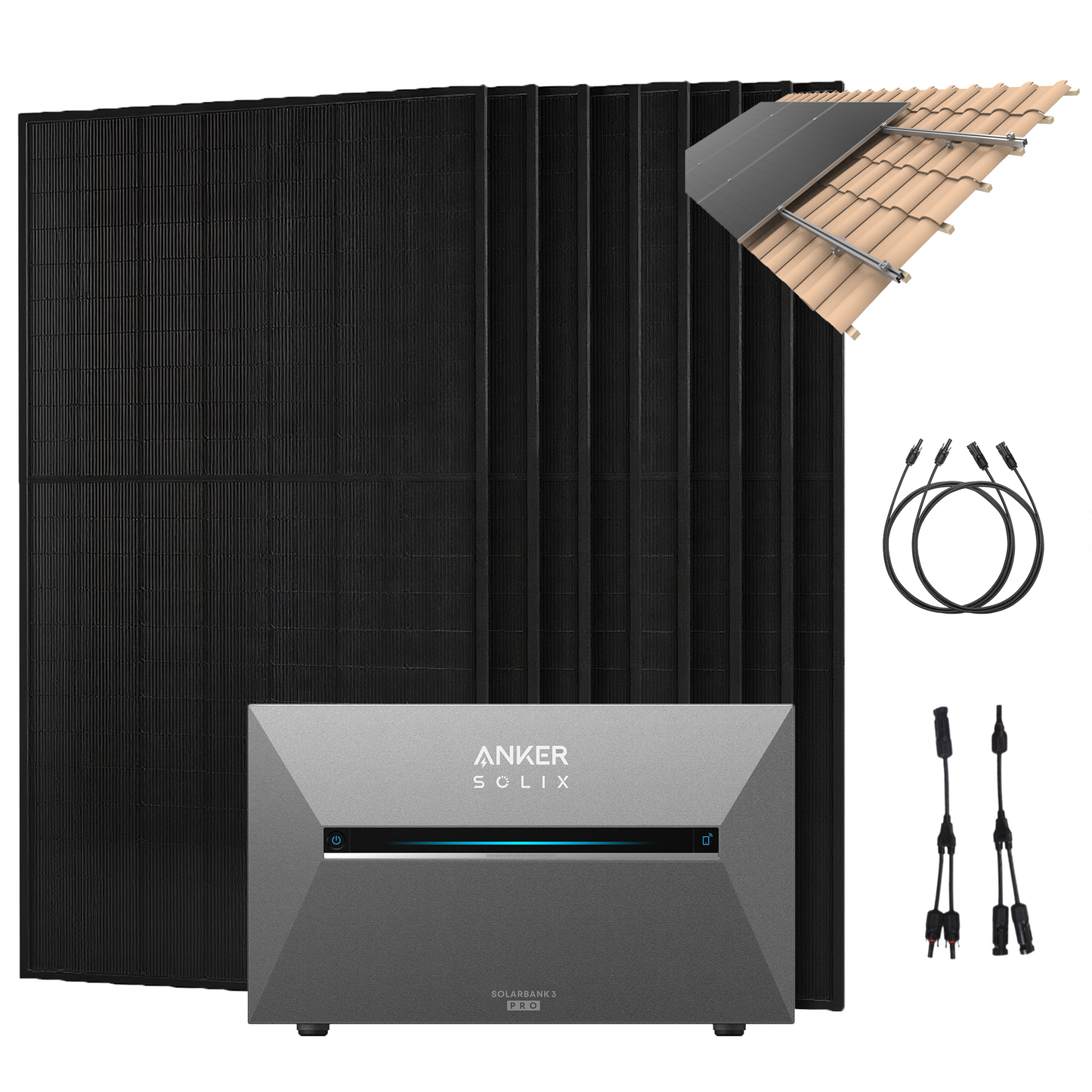 Anker SOLIX 4000W Balkonkraftwerk + Solarbank 3 Pro, 8×500W Module, Halterung optional
