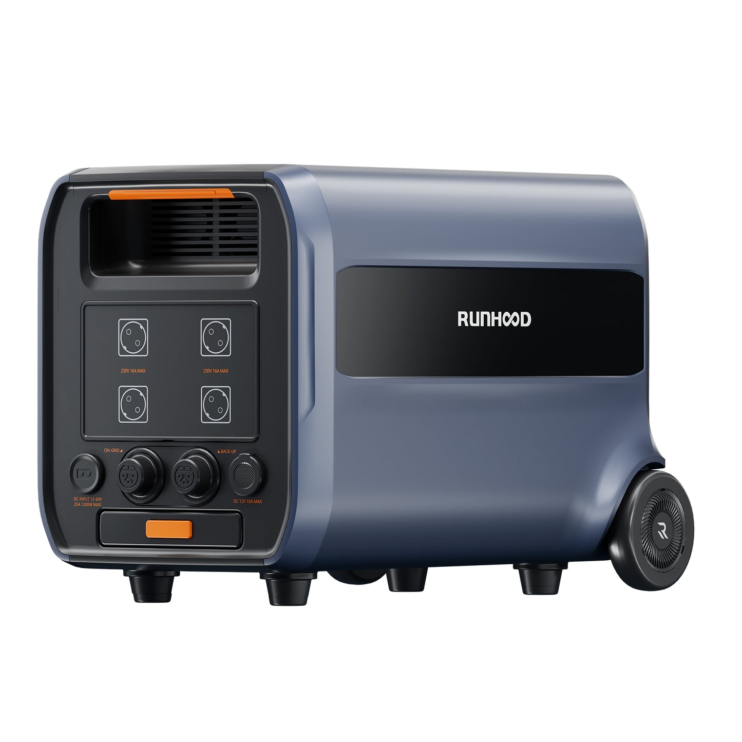 Runhood F2400 Balkonkraftwerkspeicher 2,4 kWh – Erweiterbarer bis 19,2 kWh, AC/DC Laden & Entladen, Notstromversorgung, Mobile Powerstation