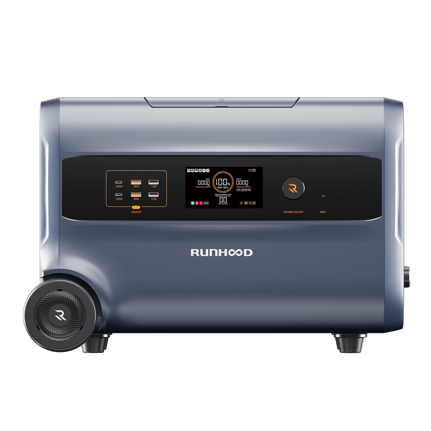 Runhood F2400 Balkonkraftwerkspeicher 2,4 kWh – Erweiterbarer bis 19,2 kWh, AC/DC Laden & Entladen, Notstromversorgung, Mobile Powerstation