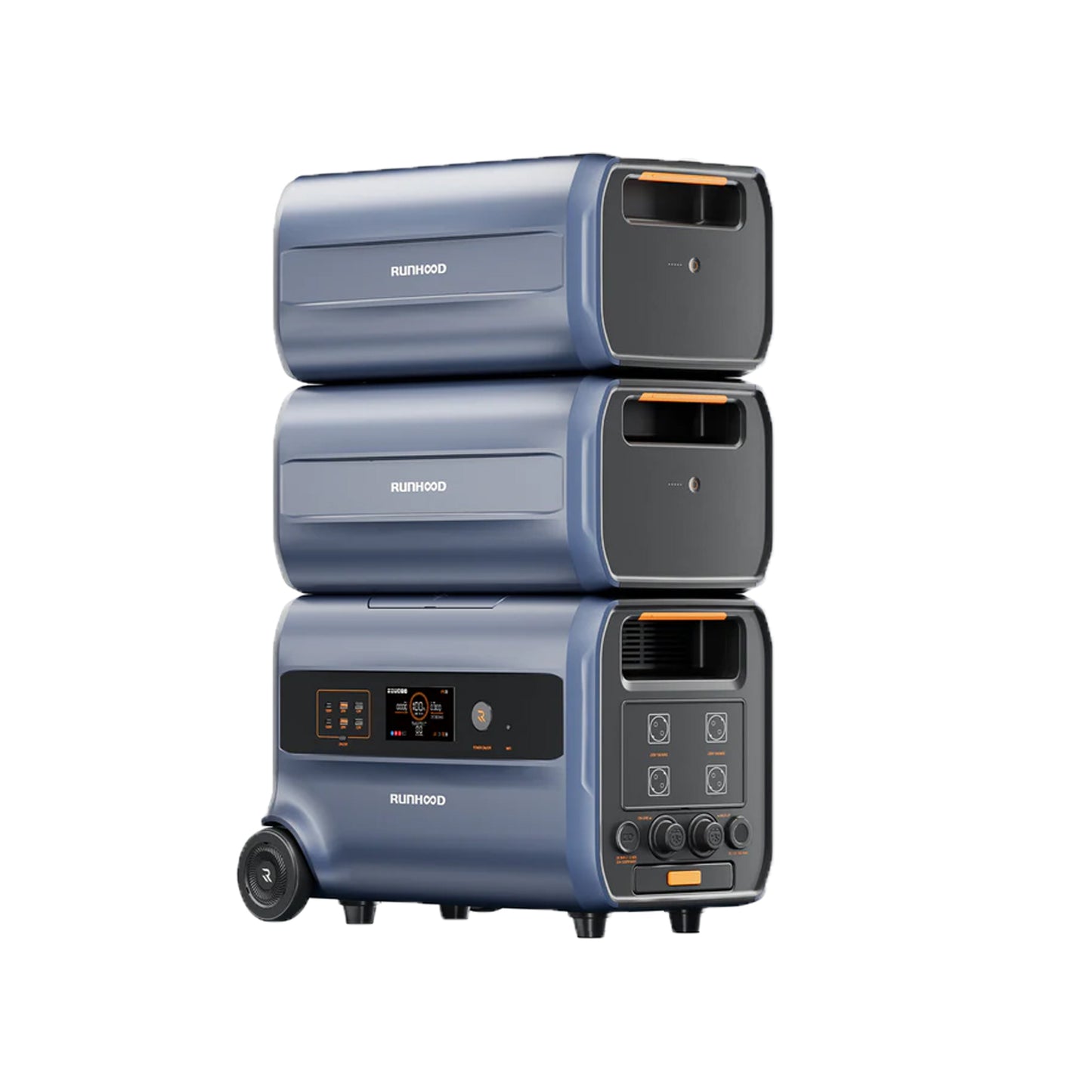 Runhood F2400 Balkonkraftwerkspeicher 2,4 kWh – Erweiterbarer bis 19,2 kWh, AC/DC Laden & Entladen, Notstromversorgung, Mobile Powerstation