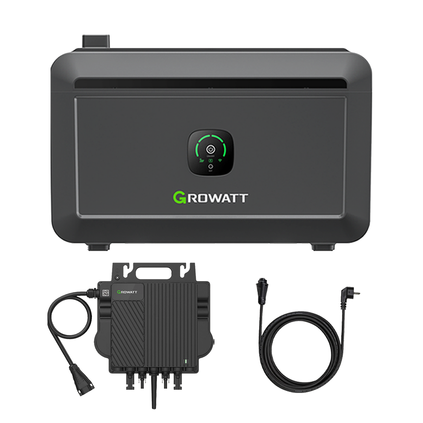 Growatt NOAH 2000 Solarspeicher 2048Wh LiFePO4 mit 1800W PV-Eingang, Smart App Control, IP66, für Balkonkraftwerke mit NEO 800W Mikro-Wechselrichter