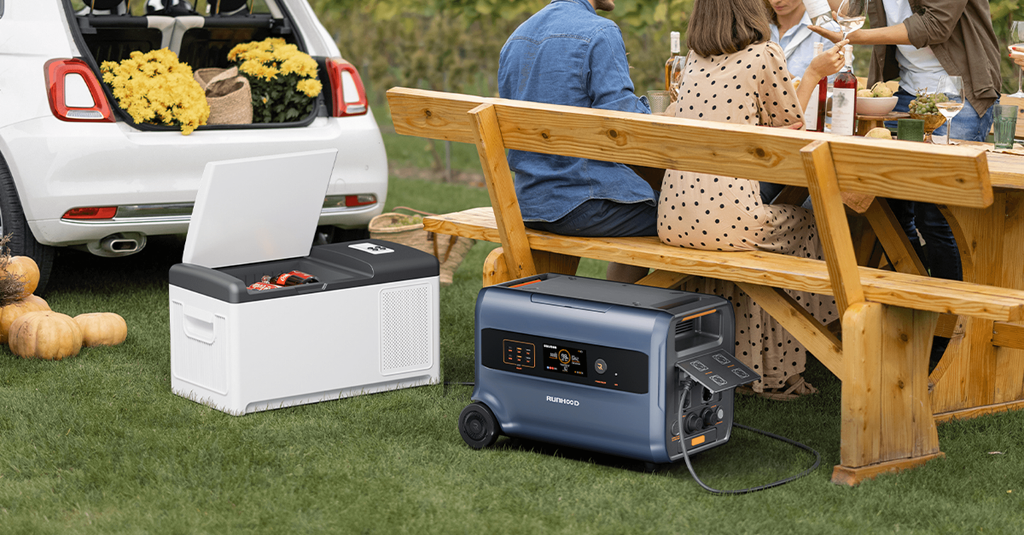 Runhood F2400 Balkonkraftwerkspeicher 2,4 kWh – Erweiterbarer bis 19,2 kWh, AC/DC Laden & Entladen, Notstromversorgung, Mobile Powerstation
