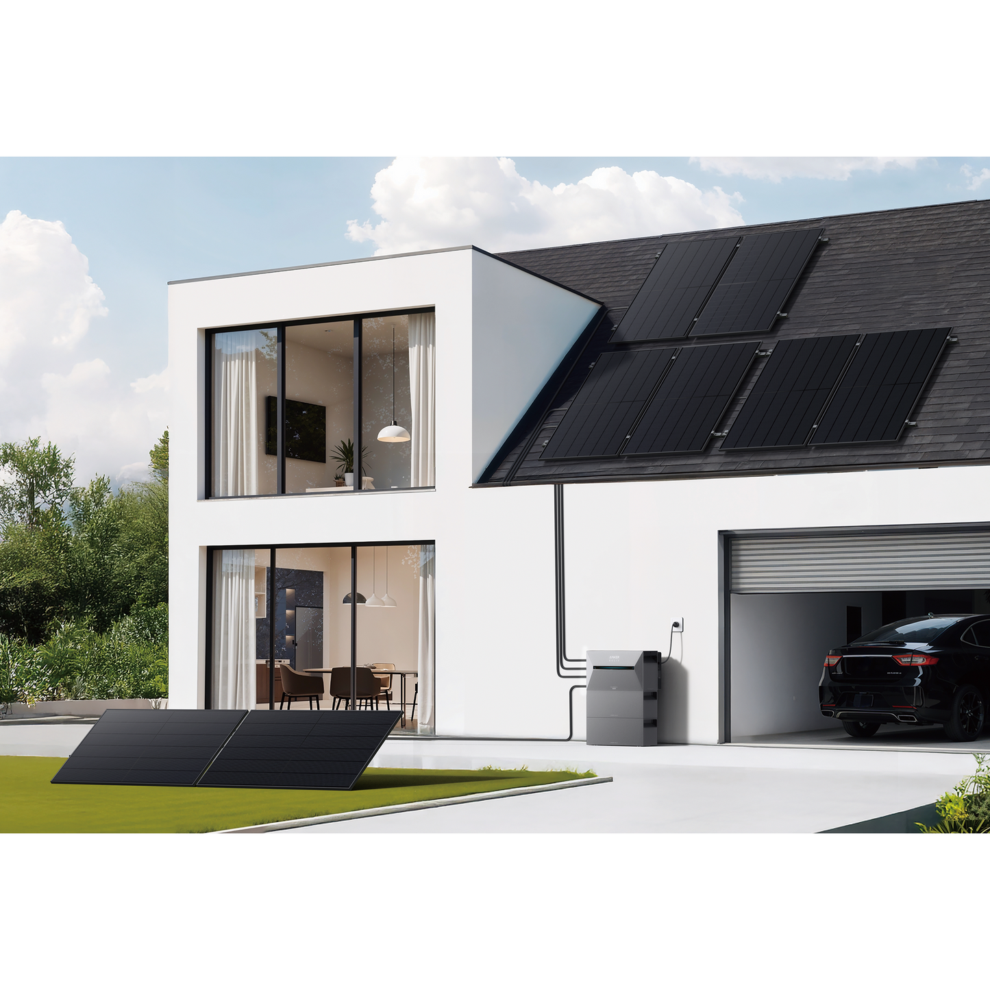 Anker SOLIX 2000W Balkonkraftwerk + Solarbank 3 Pro, 4×500W Module, Halterung optional