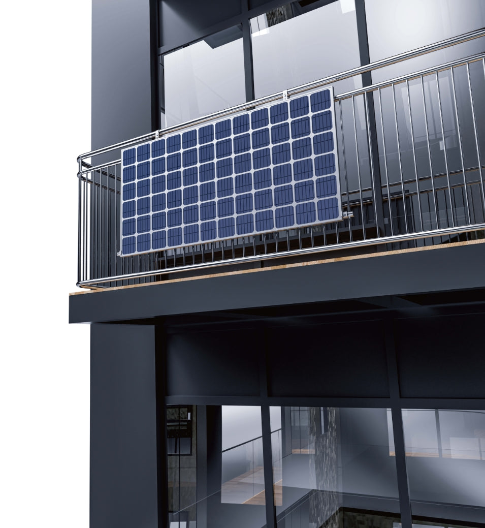 Balkon Einfache SolarModul Halterung Verstellbarer Winkel 0–30° Montageset für Geländer, Vormontiert