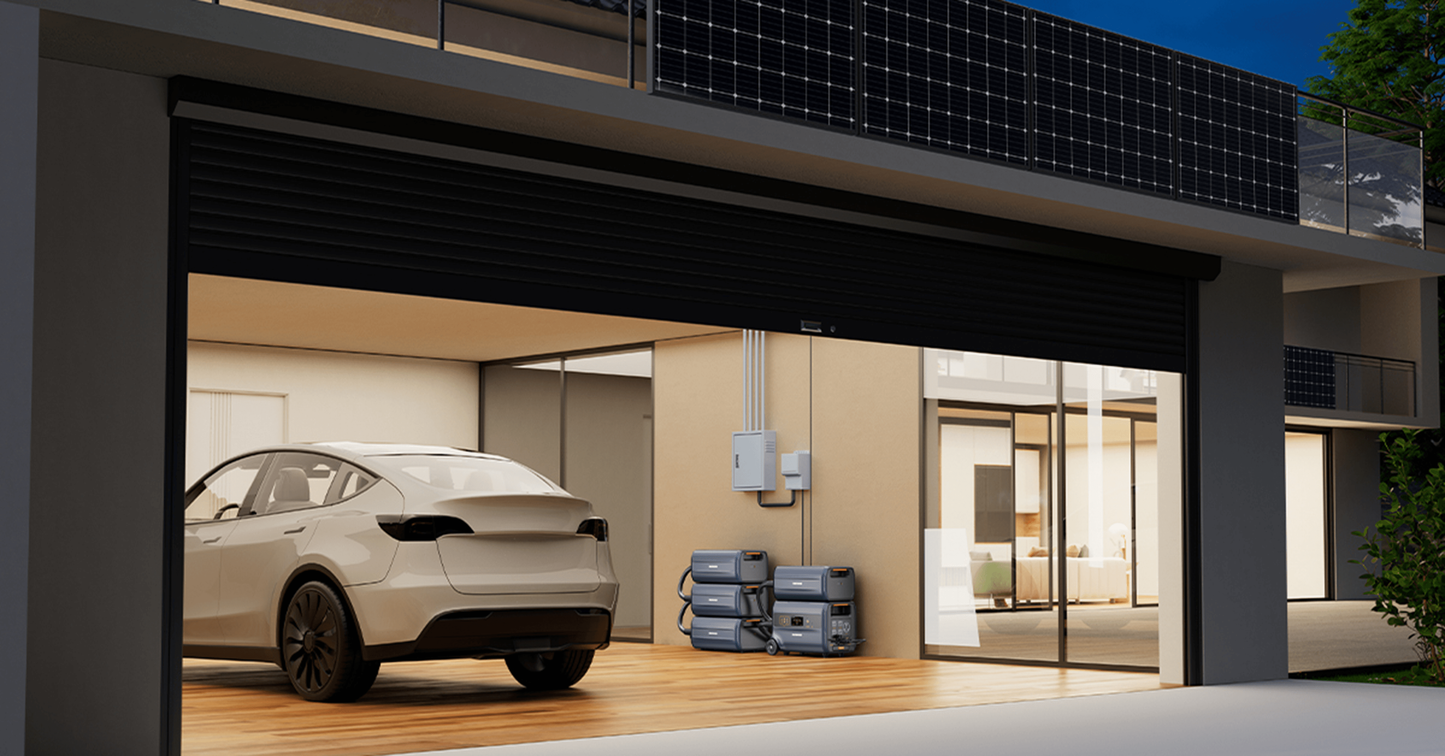 Runhood F2400 Balkonkraftwerkspeicher 2,4 kWh – Erweiterbarer bis 19,2 kWh, AC/DC Laden & Entladen, Notstromversorgung, Mobile Powerstation
