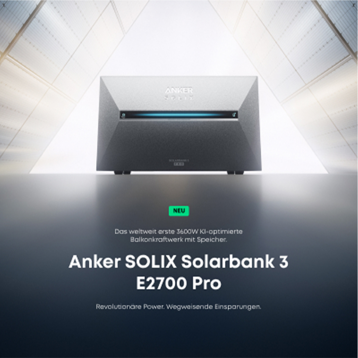 Anker SOLIX 3 Pro 880W Balkonkraftwerk mit 2×440W Modulen, Smart Meter, Halterung optional, IP65