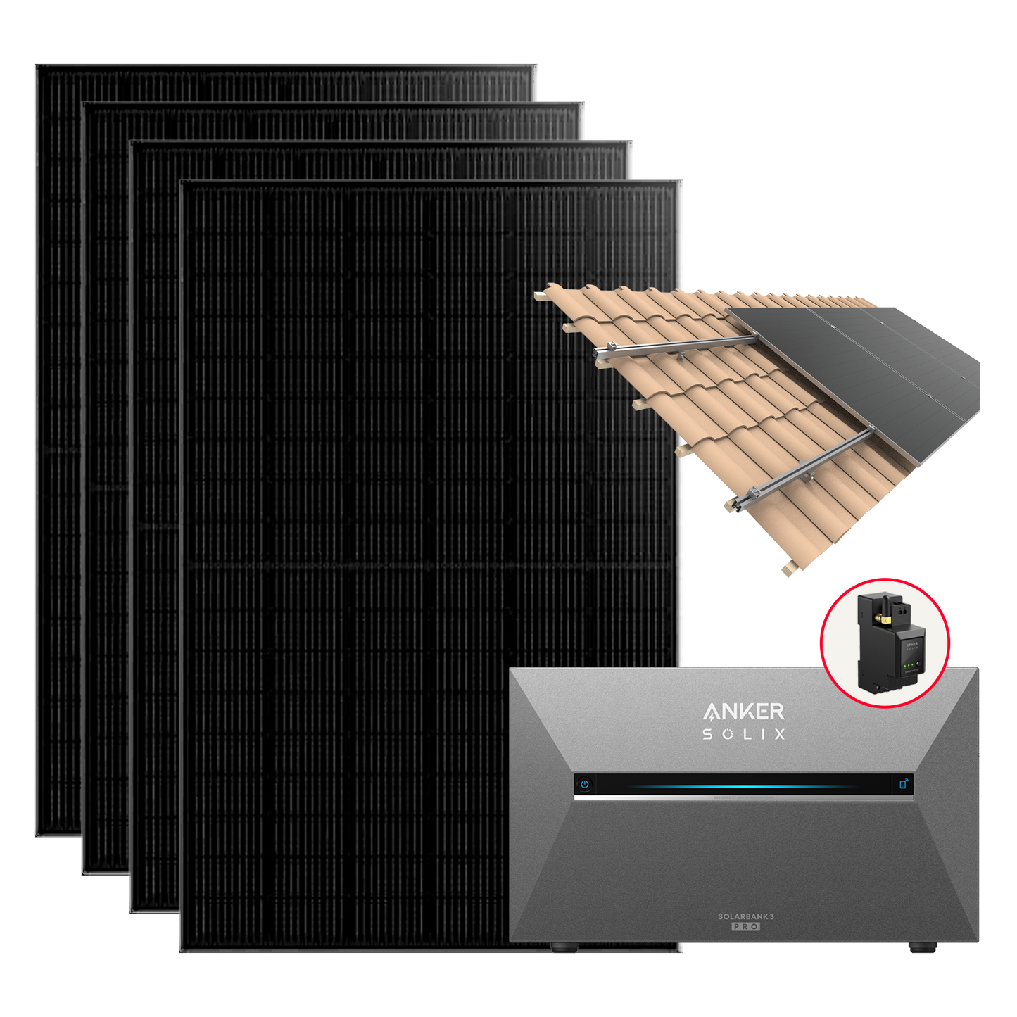 Anker SOLIX Solarbank 3 Pro 1760W Balkonkraftwerk mit Smart Meter, BP2700 optional, IP65