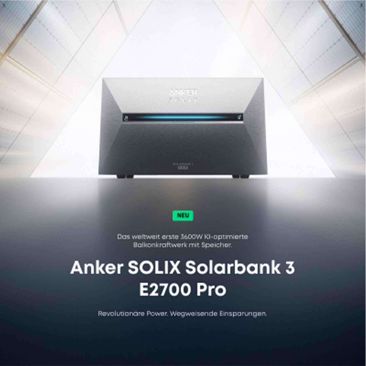 Anker SOLIX Solarbank 3 Pro E2700 3600W/2688Wh LiFePO4, IP65, erweiterbar 16kWh