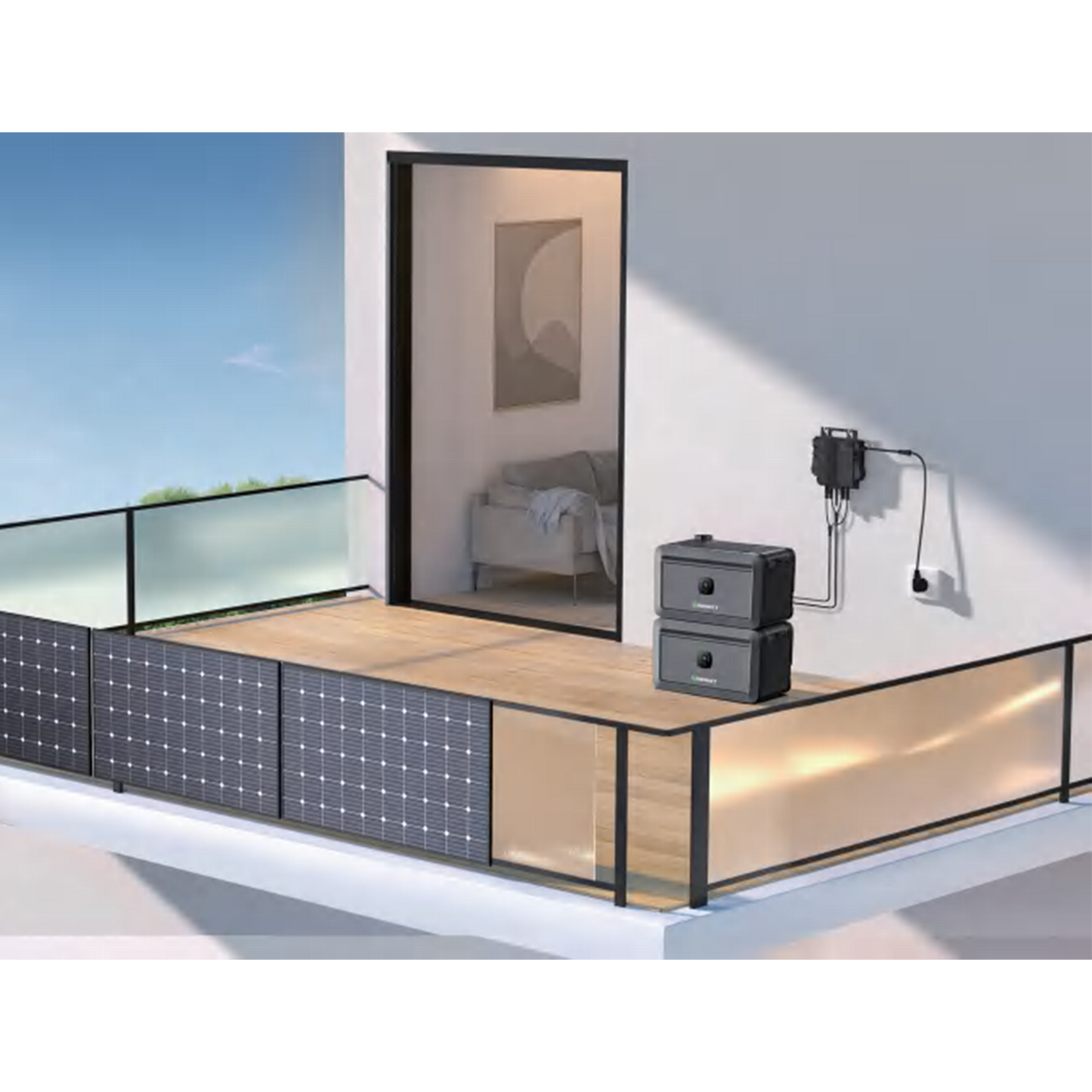 Growatt NOAH 2000 Solarspeicher 2048Wh LiFePO4 mit 1800W PV-Eingang, Smart App Control, IP66, für Balkonkraftwerke