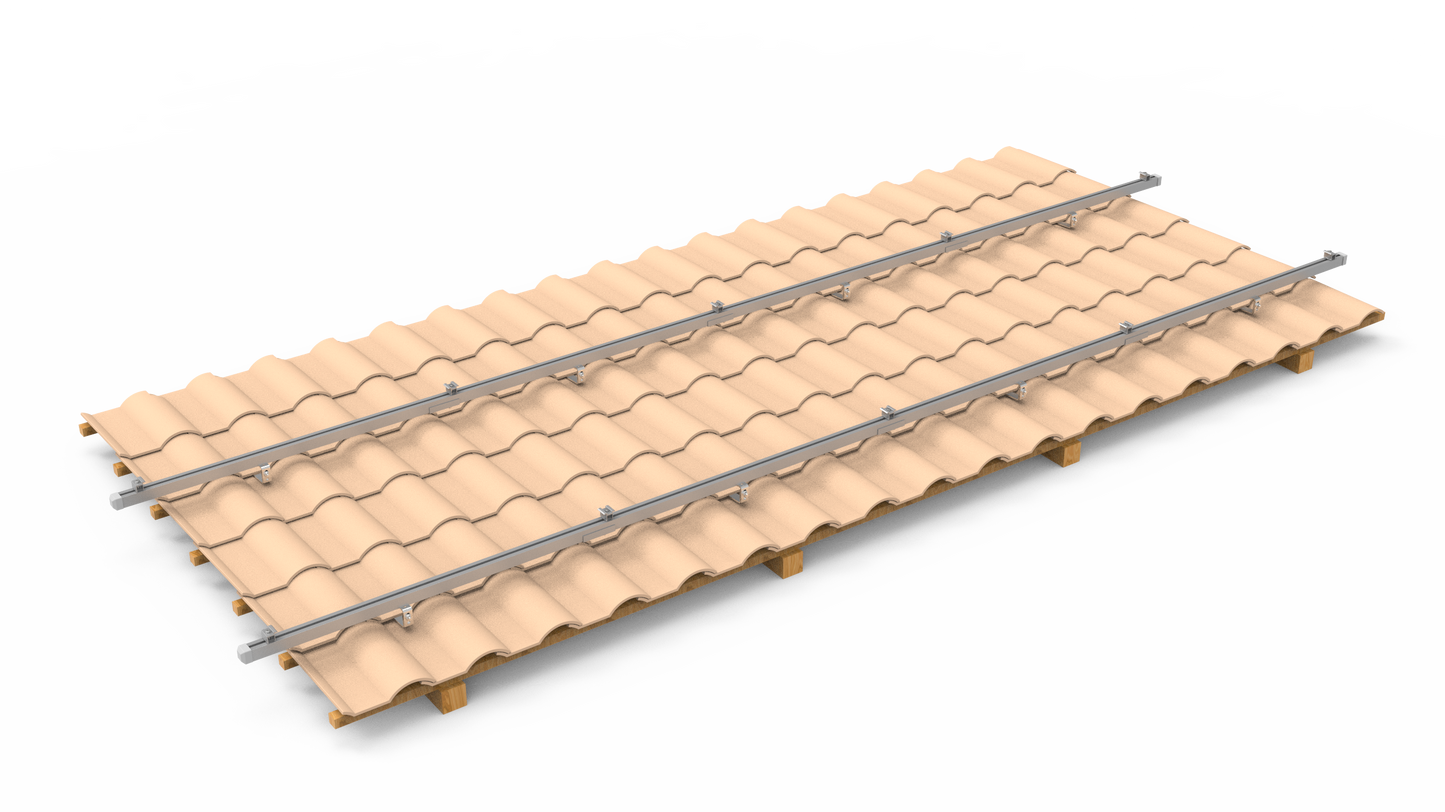 Intellisolaris Montagesystem Tile Roof Mounting System Vertikal aus Al6005-T5 & SUS304 für Solar Panels