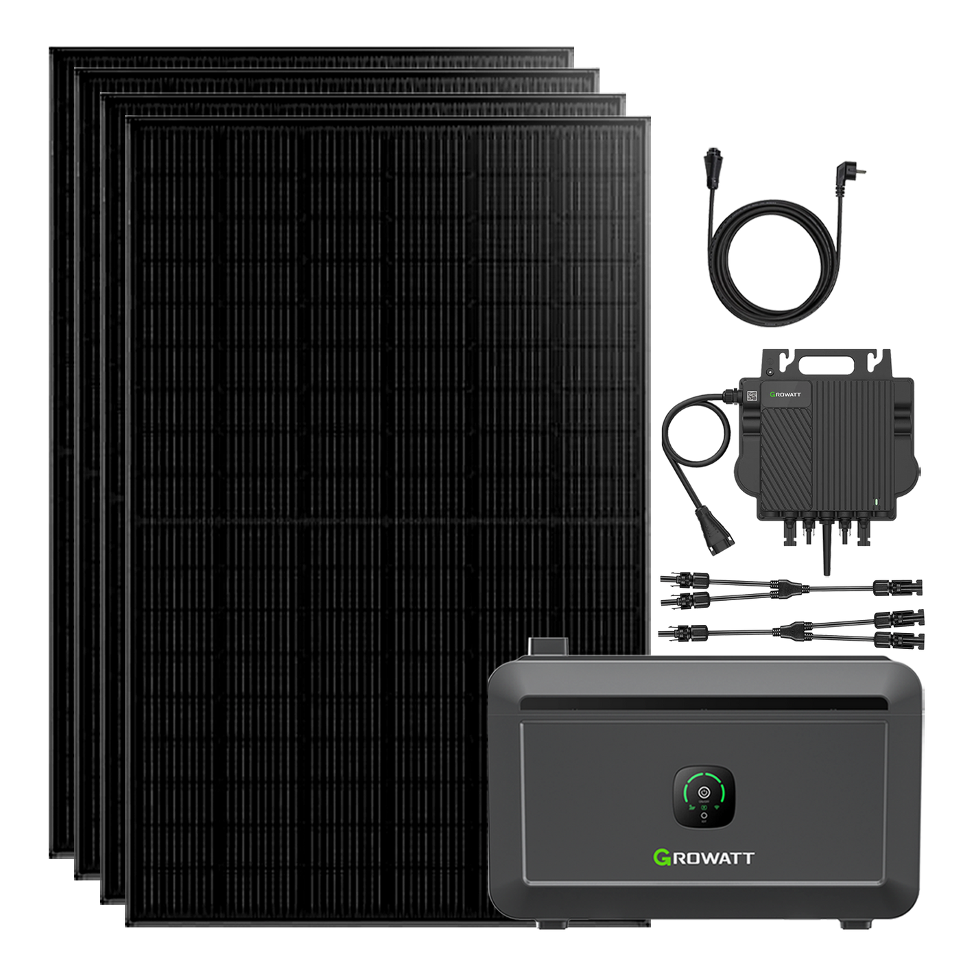 Growatt NOAH 2000 Balkonkraftwerk 1780W mit NEO 800W Microinverter und 5M AC Kabel, App-Steuerung, Plug-and-Play
