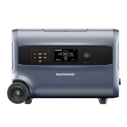 Runhood F2400 Balkonkraftwerkspeicher 2,4 kWh – Erweiterbarer bis 19,2 kWh, AC/DC Laden & Entladen, Notstromversorgung, Mobile Powerstation