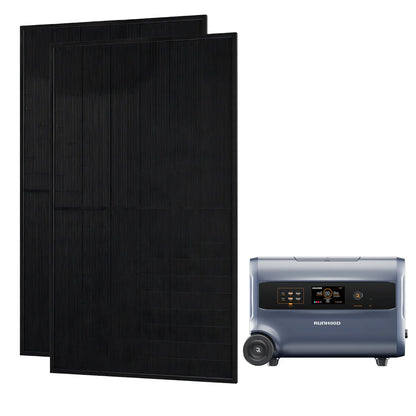 Runhood Balkonkraftwerk 1.000 W/2.000 W mit 2,4 kWh All-in-One F2400 Speicher