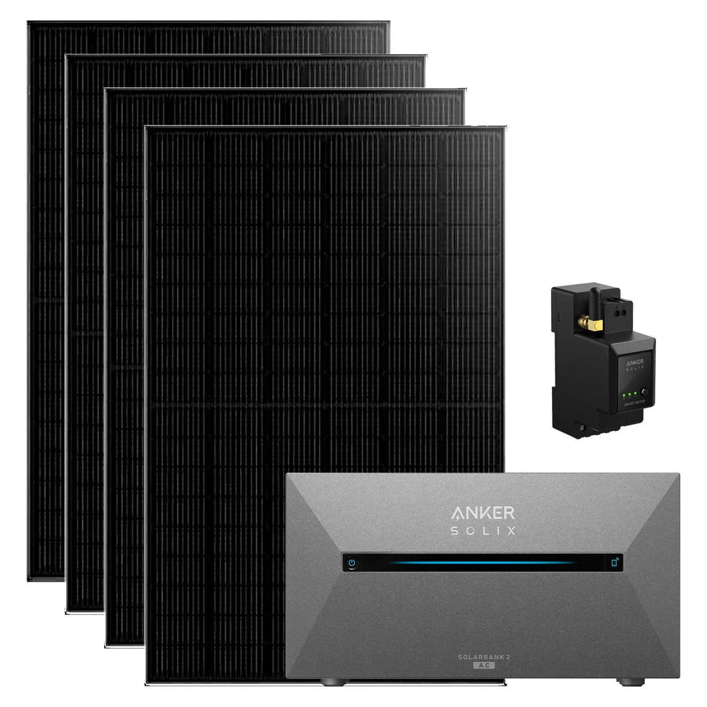 1780W Anker Solix Balkonkraftwerk Solix Solarbank 2 AC E1600 2000W mit Smart Meter IP65