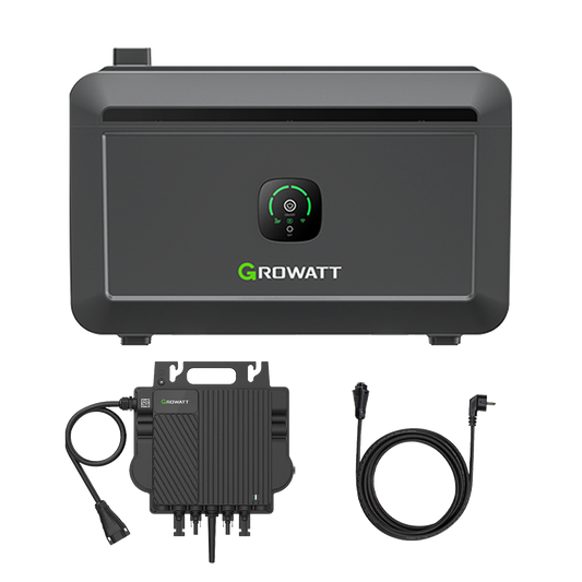 Growatt NOAH 2000 Solarspeicher 2048Wh LiFePO4 mit 1800W PV-Eingang, Smart App Control, IP66, für Balkonkraftwerke mit NEO 800W Mikro-Wechselrichter