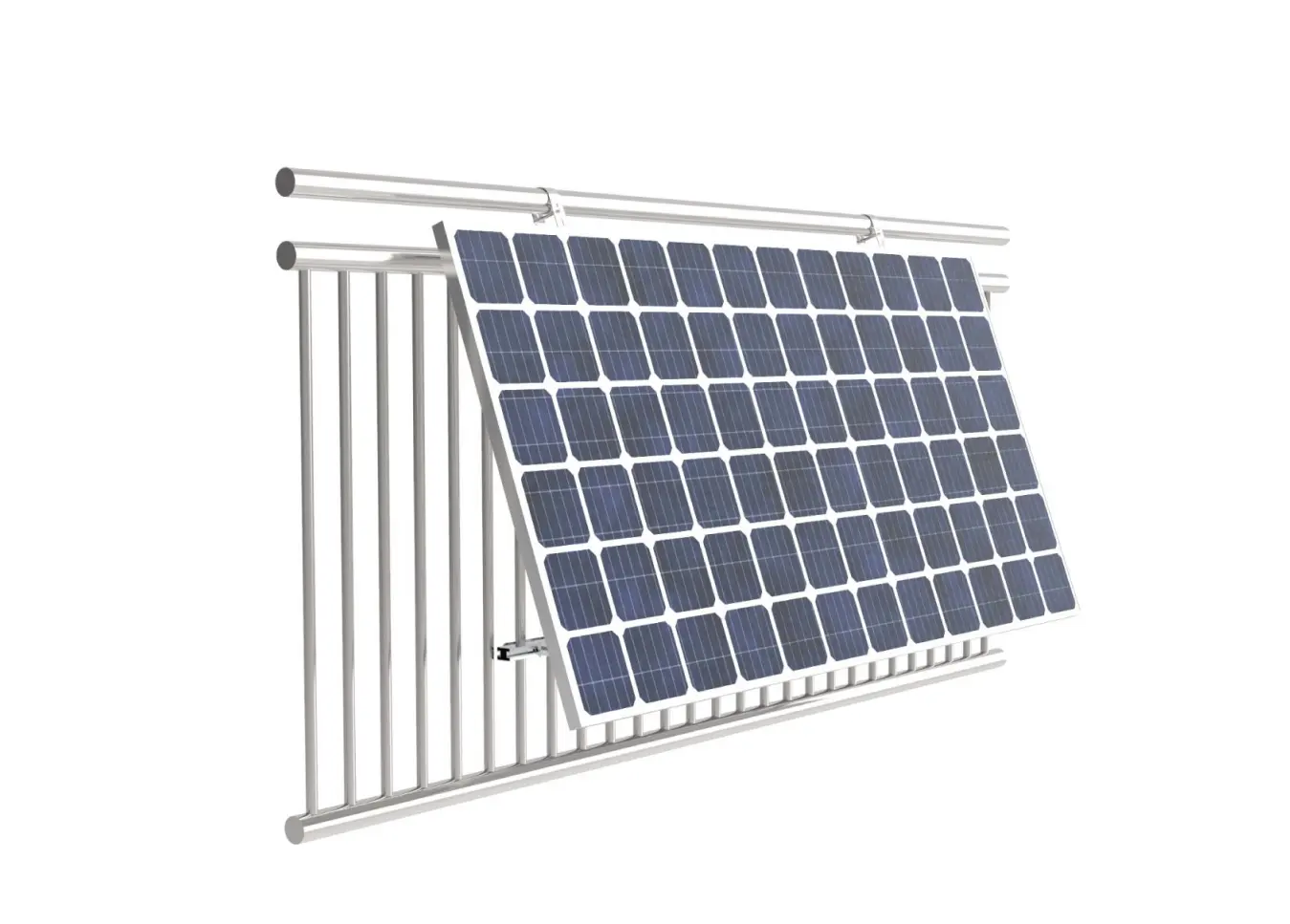 Balkon Einfache SolarModul Halterung Verstellbarer Winkel 0–30° Montageset für Geländer, Vormontiert
