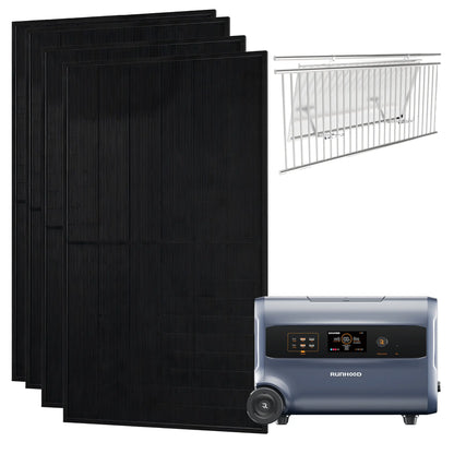 Runhood Balkonkraftwerk 1.000 W/2.000 W mit 2,4 kWh All-in-One F2400 Speicher