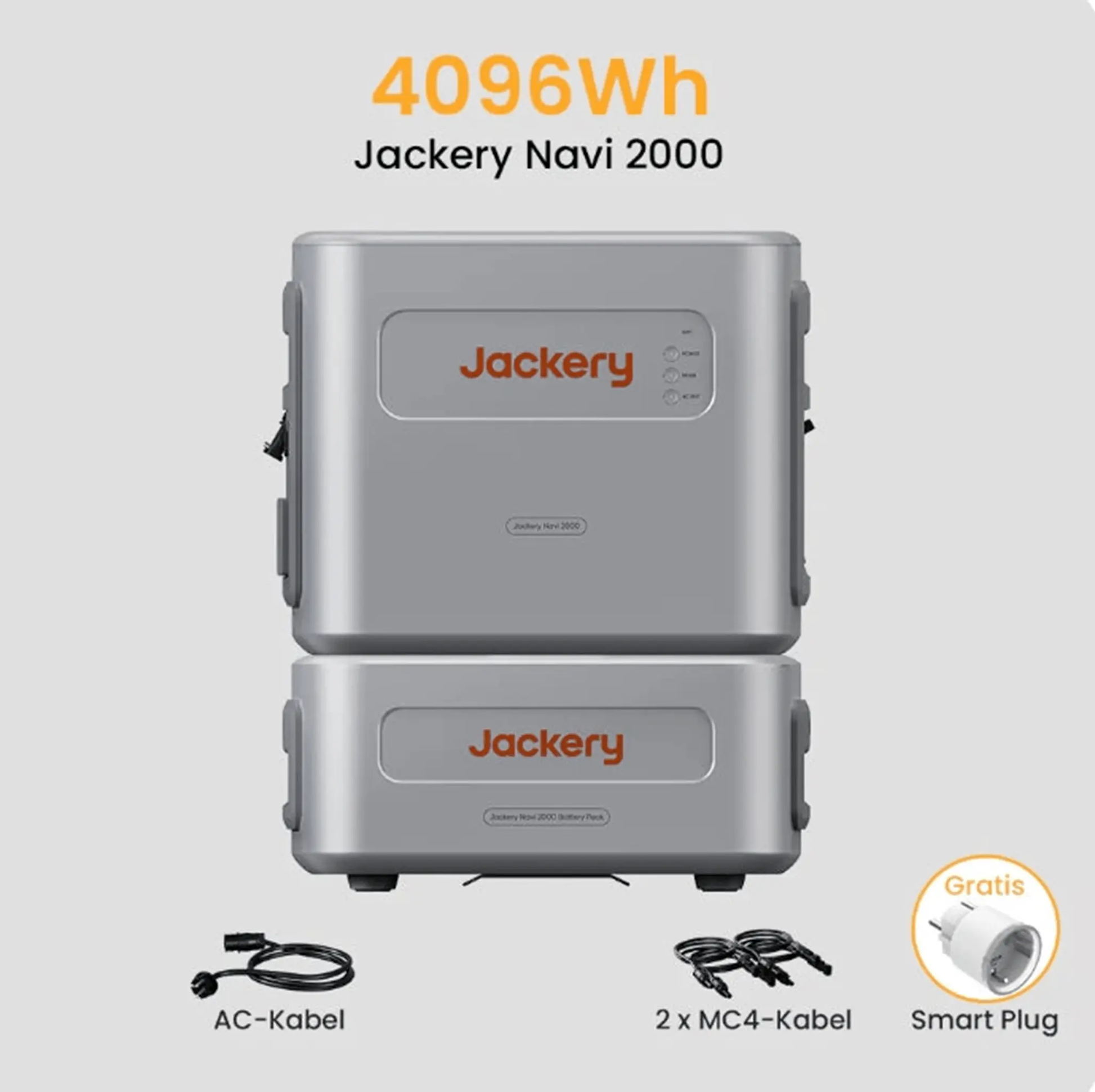 Jackery Navi 2000 Solarpeicher für Balkonkraftwerk, 2048WH, Erweiterbar auf 8192 Wh IP65 ohne/mit Navi 2000 Zusatzakku - IntelliSolaris