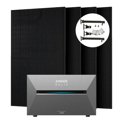 Anker SOLIX 2000W Balkonkraftwerk + Solarbank 3 Pro, 4×500W Module, Halterung optional