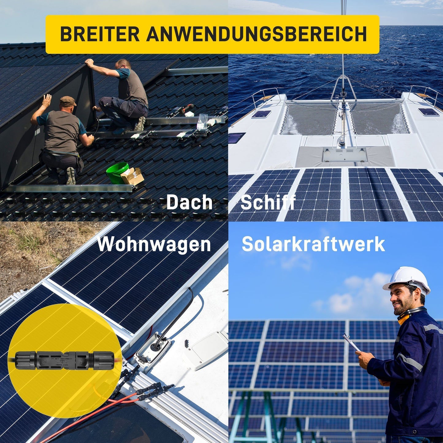 JA Solar MC4 Verbindungskabel 4mm² schwarz/schwarz-2.5m 1 Paar Solarkabel