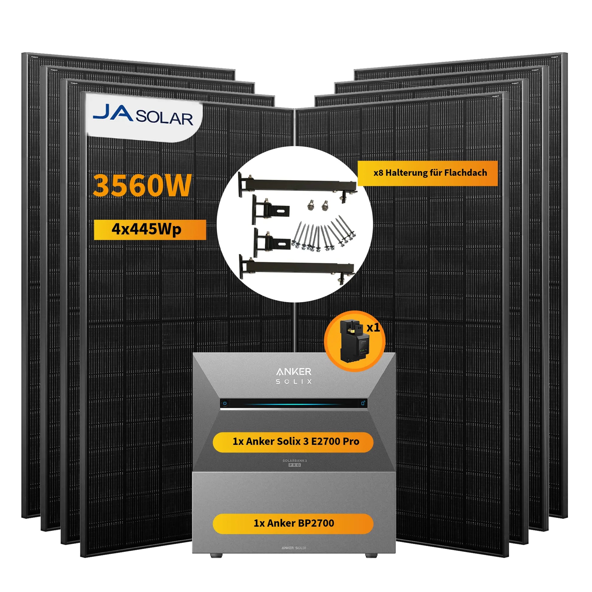 Anker SOLIX Solarbank 3 Pro 3600W Balkonkraftwerk mit Smart Meter, BP2700 optional 2.68kWh bis 10.72kWh, IP65 Anker