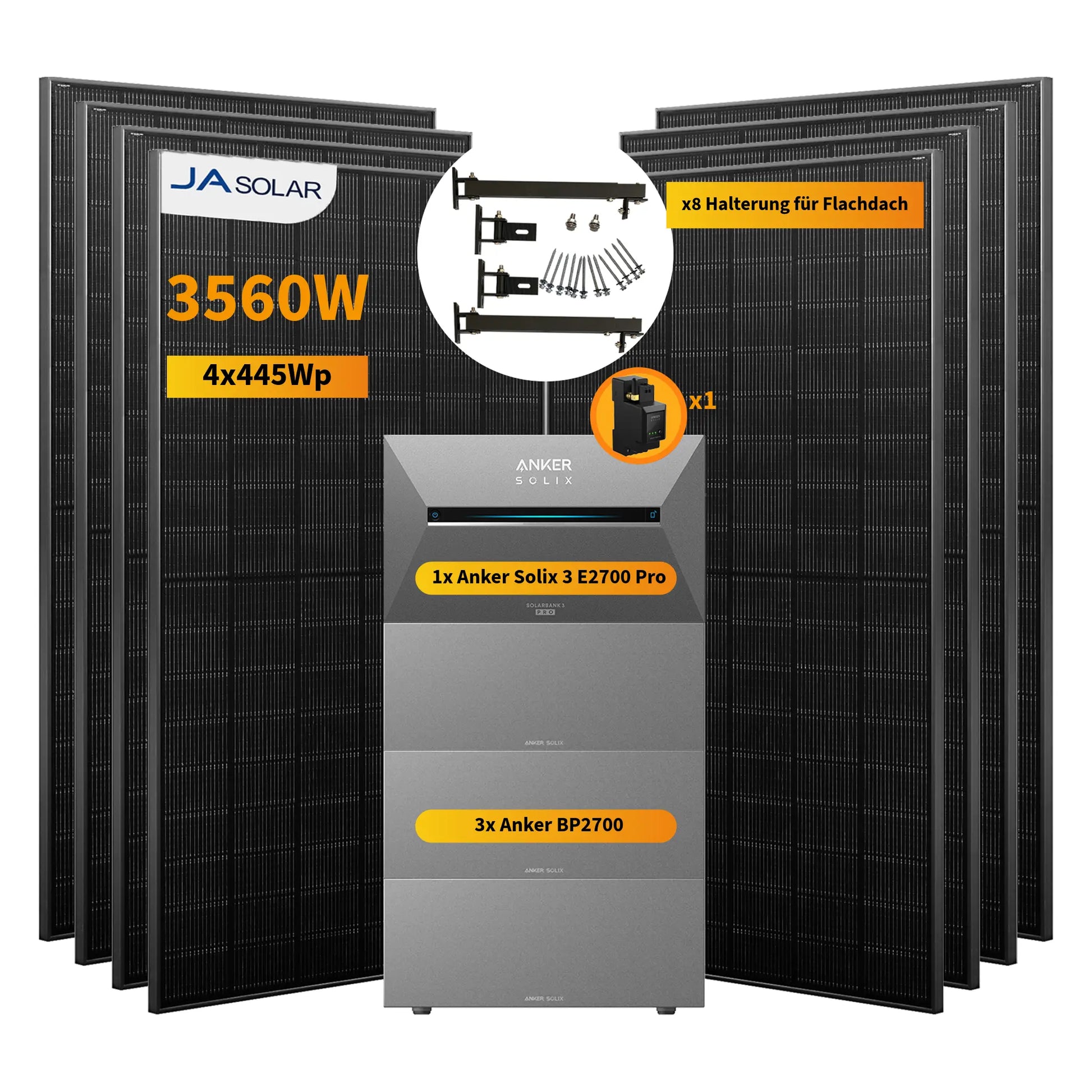 Anker SOLIX Solarbank 3 Pro 3600W Balkonkraftwerk mit Smart Meter, BP2700 optional 2.68kWh bis 10.72kWh, IP65 Anker