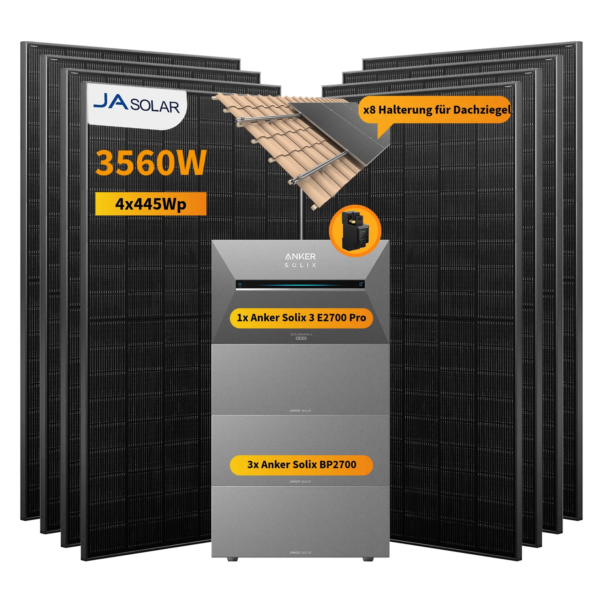 Anker SOLIX Solarbank 3 Pro 3600W Balkonkraftwerk mit Smart Meter, BP2700 optional 2.68kWh bis 10.72kWh, IP65 Anker