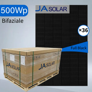 Ja Solar 500W Bifazial Glas-Glas Full Black JAM60D41 LB 1 Palette 36 Stück