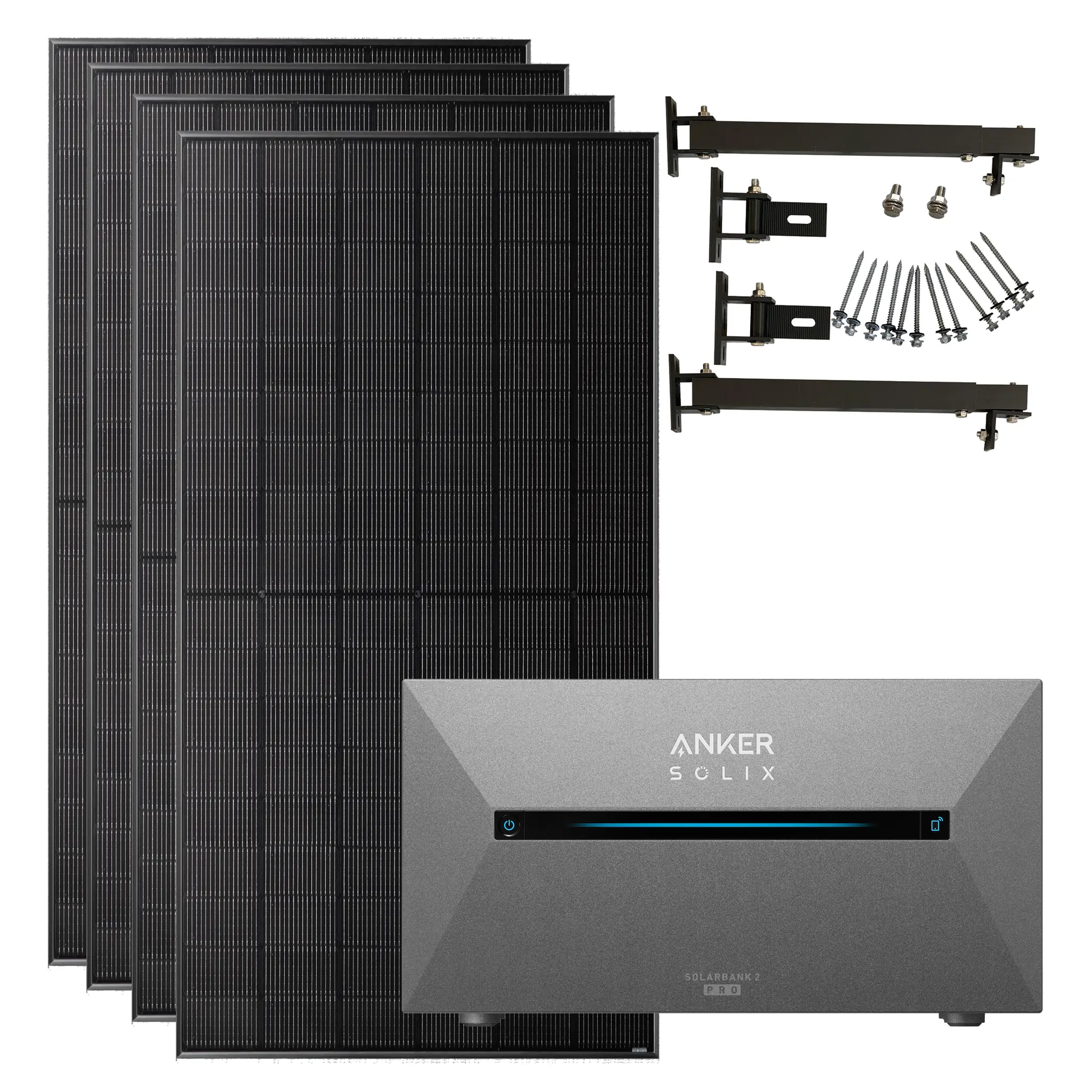 2000W Balkonkraftwerk mit Anker SOLIX E2700 Pro 2700WH, Halterung optional - IntelliSolaris