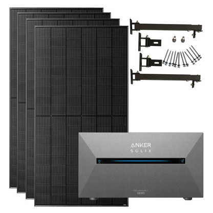 2000W Balkonkraftwerk mit Anker SOLIX E2700 Pro 2700WH, Halterung optional - IntelliSolaris