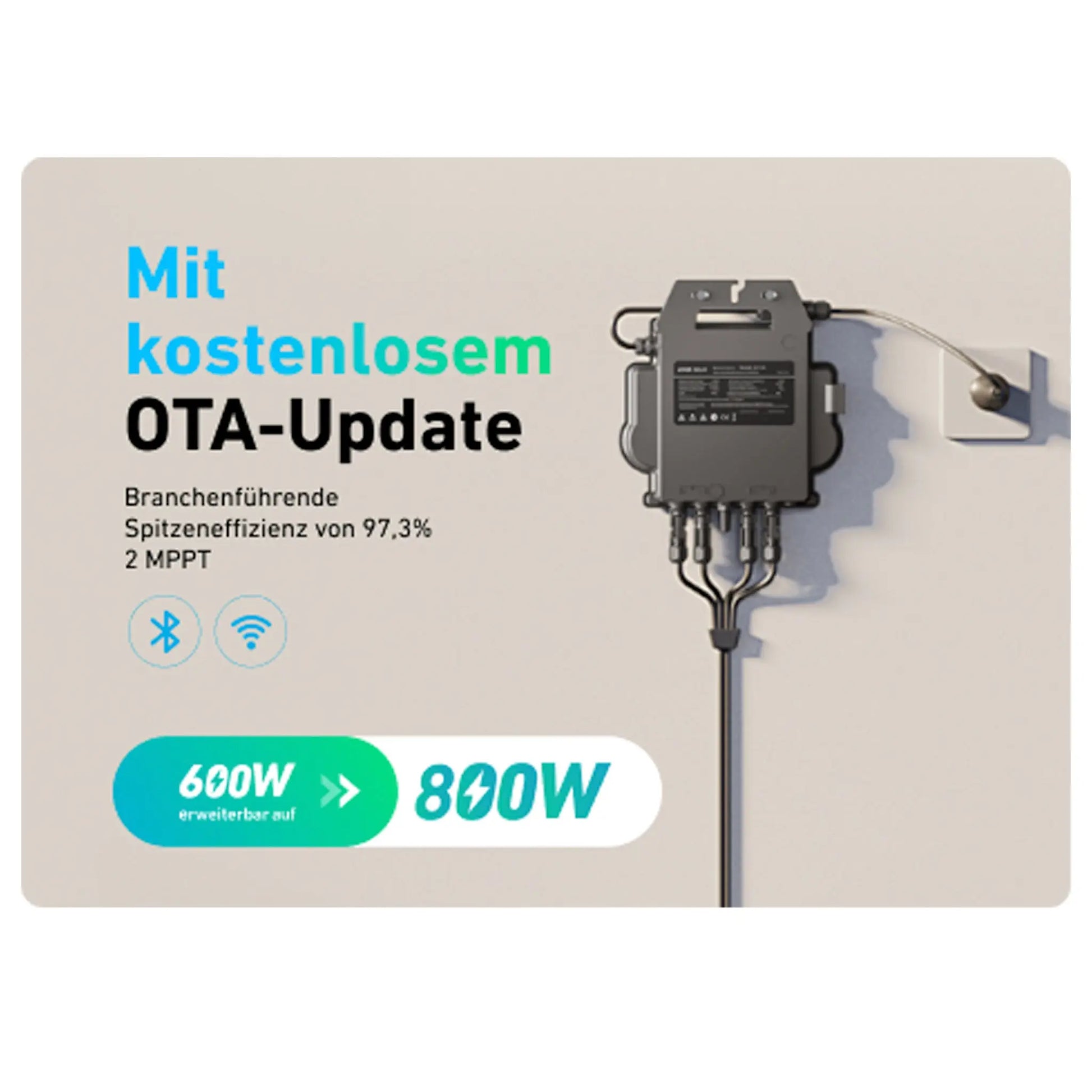 Anker SOLIX MI80 800W Mikro-Wechselrichter  Integriertes WLAN- und Bluetooth Anker