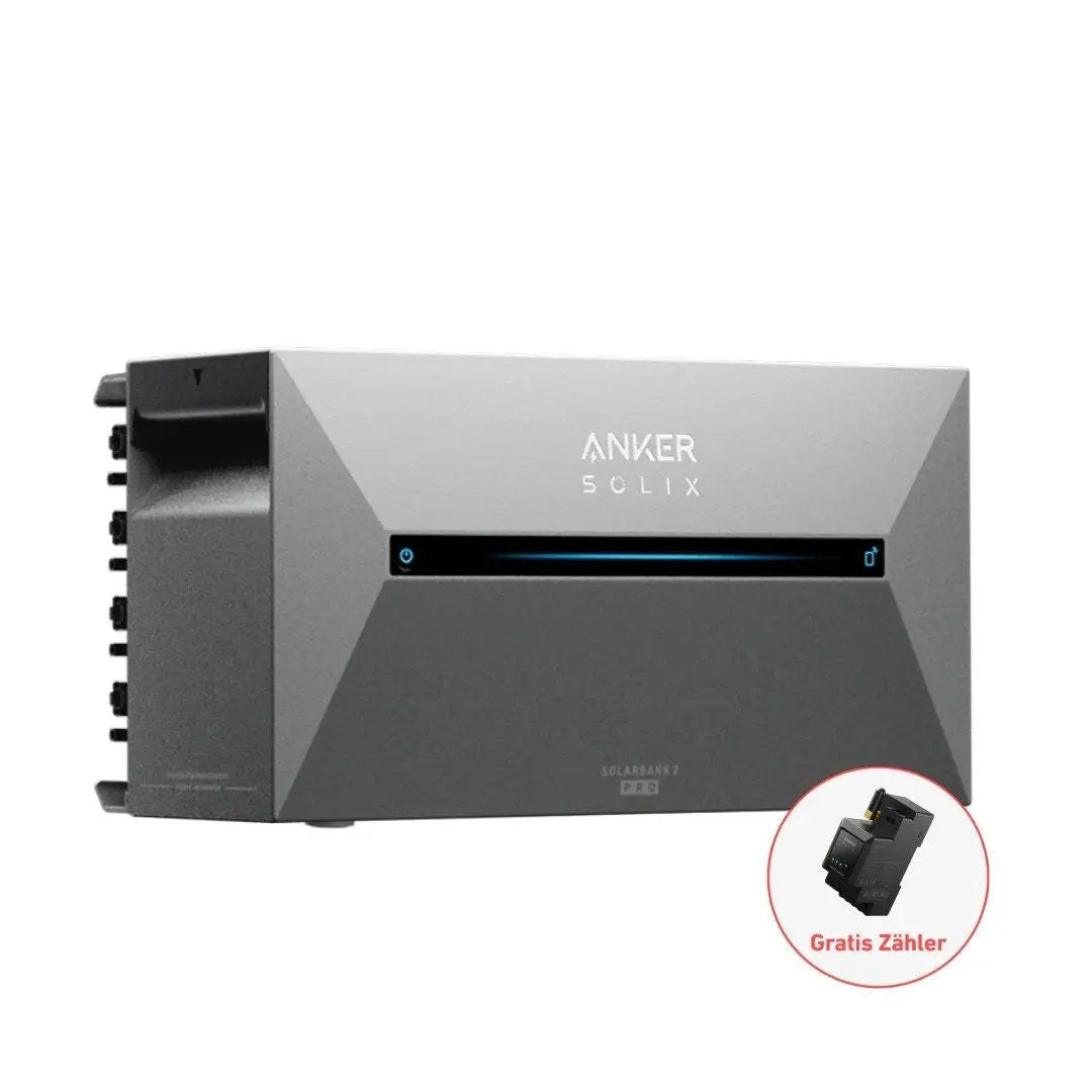 ANKER SOLIX 2 Pro Balkon-Speicher 1,6–9,6 kWh, inkl. Smart Meter, Erweiterungsakku optional - IntelliSolaris