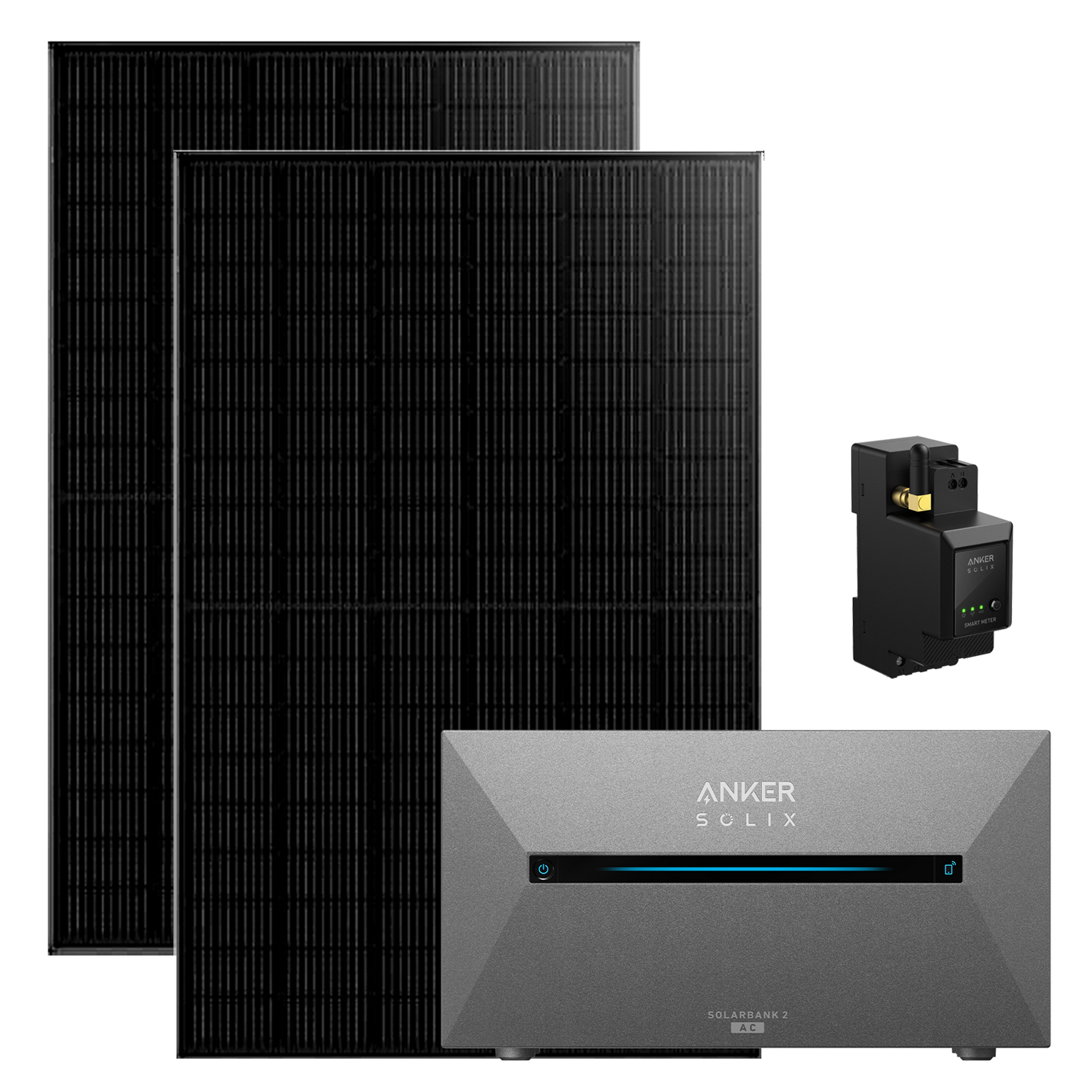 890W Anker Solix Balkonkraftwerk Solix Solarbank 2 AC E1600 2000W mit Smart Meter IP65