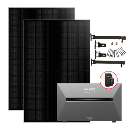 Anker SOLIX 3 Pro 880W Balkonkraftwerk mit 2×440W Modulen, Smart Meter, Halterung optional, IP65