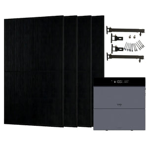 Conow CBE2000 Pro Balkonkraftwerk Komplettset 1820W mit 0–4× 2kWh Speicher, 4× JA Solar 455W bifazial, optional Dachmontage (Flach- oder Ziegeldach)