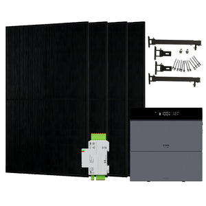 Conow CBE2000 Pro Balkonkraftwerk Komplettset 1820W mit 0–4× 2kWh Speicher, 4× JA Solar 455W bifazial, optional Dachmontage (Flach- oder Ziegeldach)