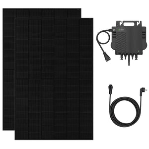 Growatt Balkonkraftwerk Komplettset 900W Solarmodule mit 800W Mikro-Wechselrichter und 5M AC Kabel