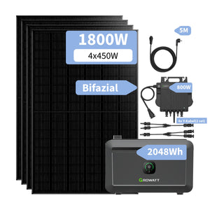 Growatt NOAH 2000 Balkonkraftwerk 1800W mit NEO 800W Microinverter und 5M AC Kabel, App-Steuerung, Plug-and-Play Growatt