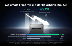Anker SOLIX Solarbank Max AC 7kWh Heimspeicher – 3500W PV-Eingang, 5000W Ausgang, erweiterbar bis 42kWh, LFP Akku, IP66, intelligentes Energiemanagement (Anker Intelligence™)