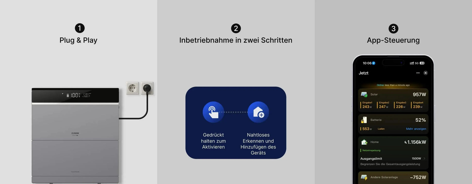 Conow CBE2000 Pro Powerstation mit 0/1/2/3/4 Conow CBE2000 Erweiterungsbatterien Conow