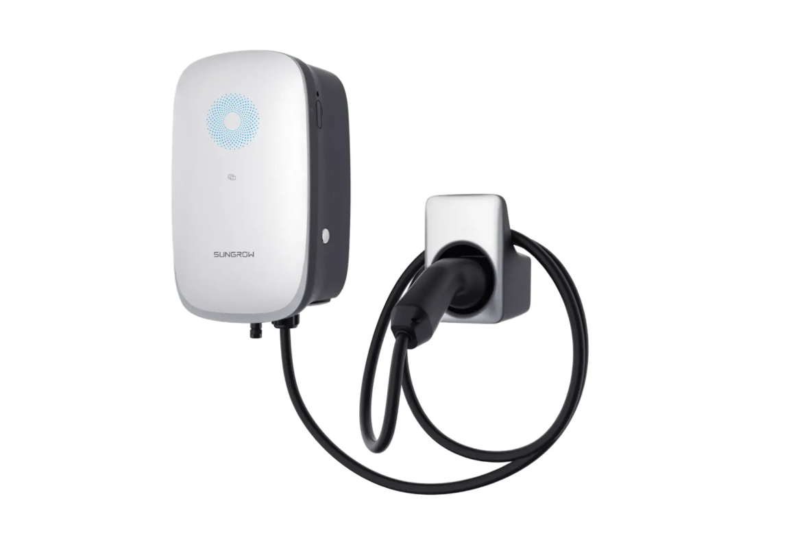 Sungrow A0CH1083 AC22E-01 EV Charger, 22 kW AC Wallbox, Typ 2 Ladekabel 7 m, RFID, App, MID