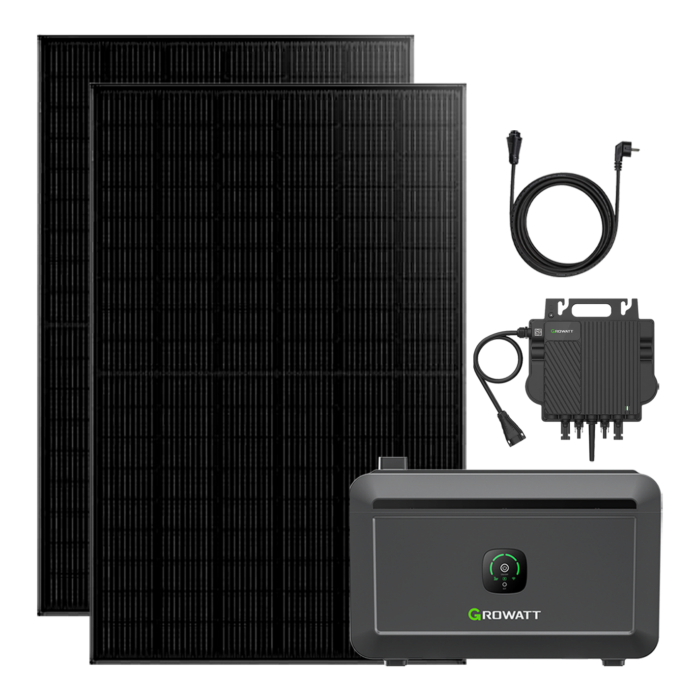 Growatt NOAH 2000 Balkonkraftwerk 890W mit NEO 800W Microinverter und 5M AC Kabel, App-Steuerung, Plug-and-Play