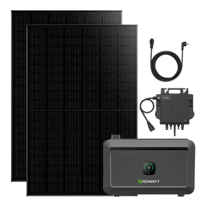 Growatt NOAH 2000 Balkonkraftwerk 890W mit NEO 800W Microinverter und 5M AC Kabel, App-Steuerung, Plug-and-Play