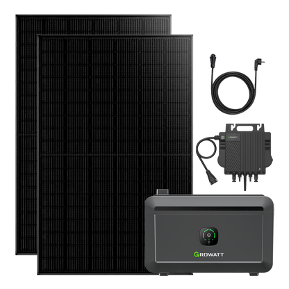 Growatt NOAH 2000 Balkonkraftwerk 870W/1740W mit NEO 800W Microinverter und 5M AC Kabel, App-Steuerung, Plug-and-Play