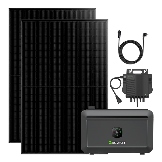 Growatt NOAH 2000 Balkonkraftwerk 870W/1740W mit NEO 800W Microinverter und 5M AC Kabel, App-Steuerung, Plug-and-Play