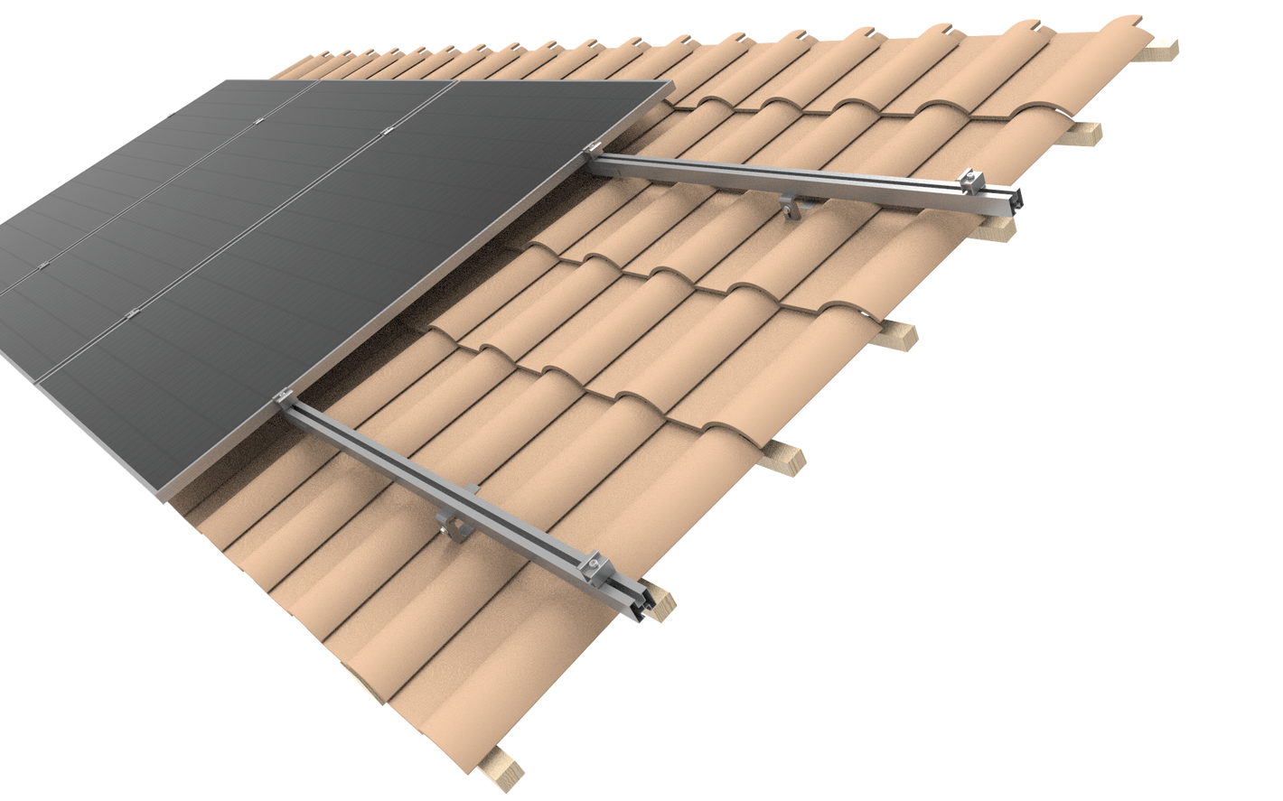 Intellisolaris Montagesystem Tile Roof Mounting System Vertikal aus Al6005-T5 & SUS304 für Solar Panels