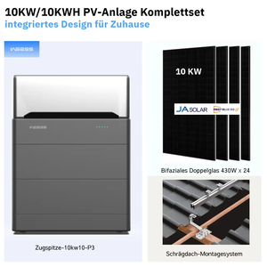 PV Anlage 10kW/10kwh Komplettset WEESS Zugspitze Heim-Energiespeichersystem - IntelliSolaris
